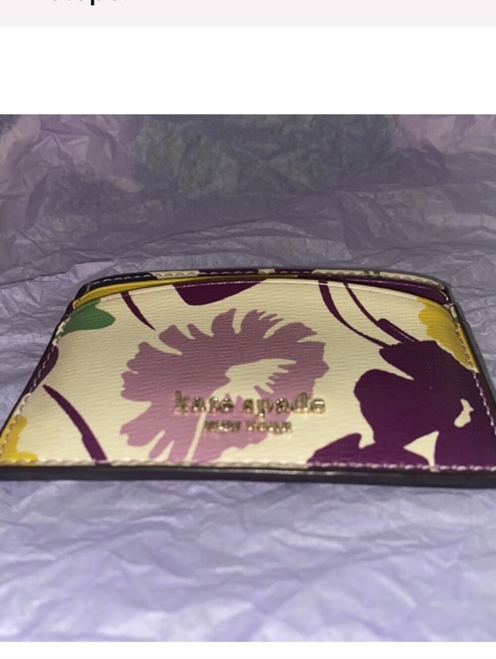 kate spade Floral Leather Card Holder, Good Condition - Picture 6 of 8